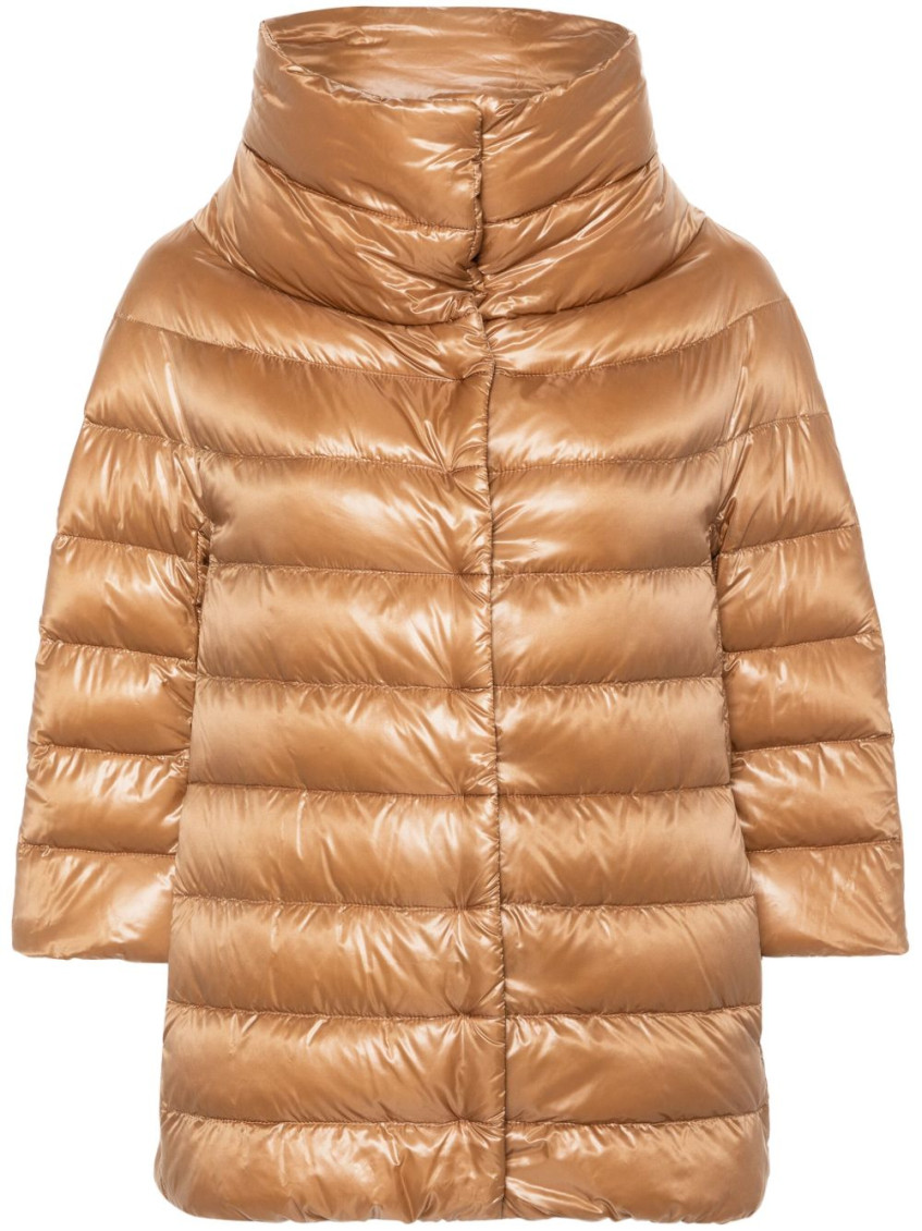 Herno Aminta Nylon Cape In Brown
