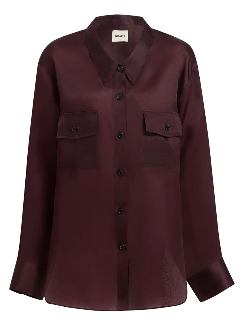 Khaite Red Silk Shirt