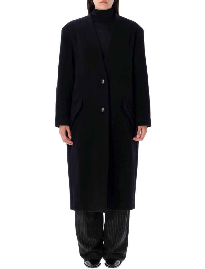 Isabel Marant Black Florane Wool Coat In Black