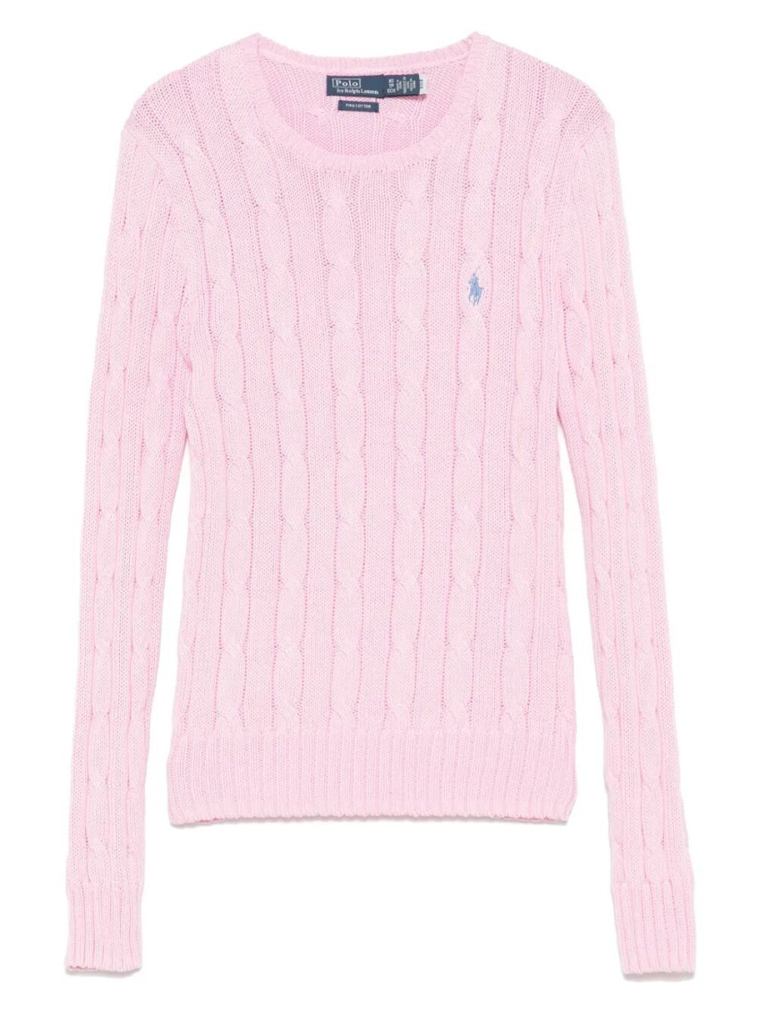 Ralph Lauren Pink Crewneck Logo Sweater In Pink