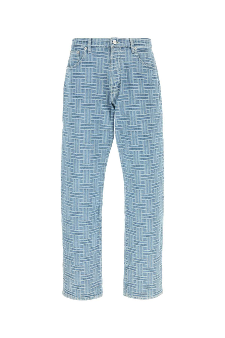 Kenzo Weave Botan Loose Jeans In Blue