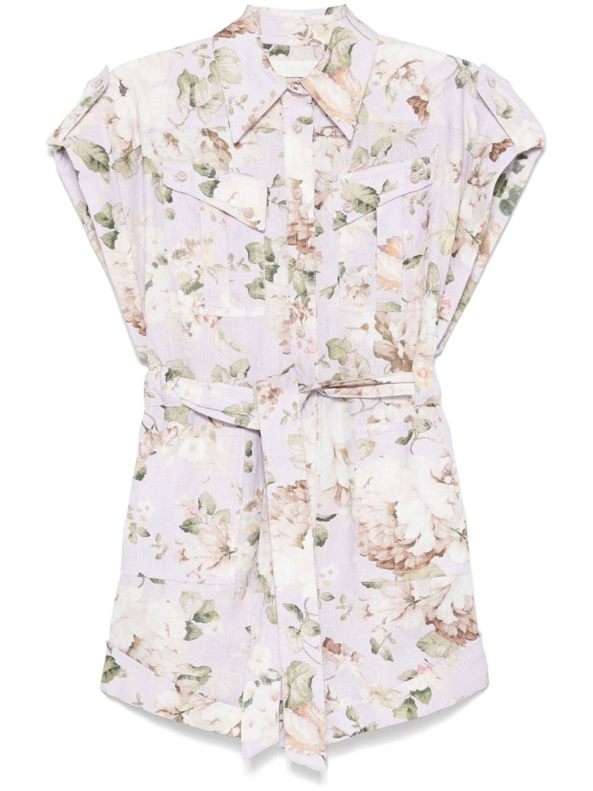 Shop Zimmermann Light Purple Acacia Pocket Playsuit