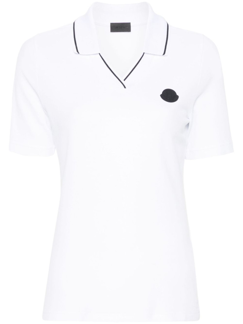 Moncler Pacth Polo In White