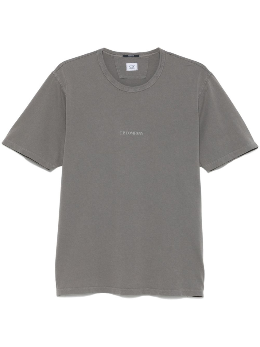 C.p. Company Grey Logo T-shirt In Beige