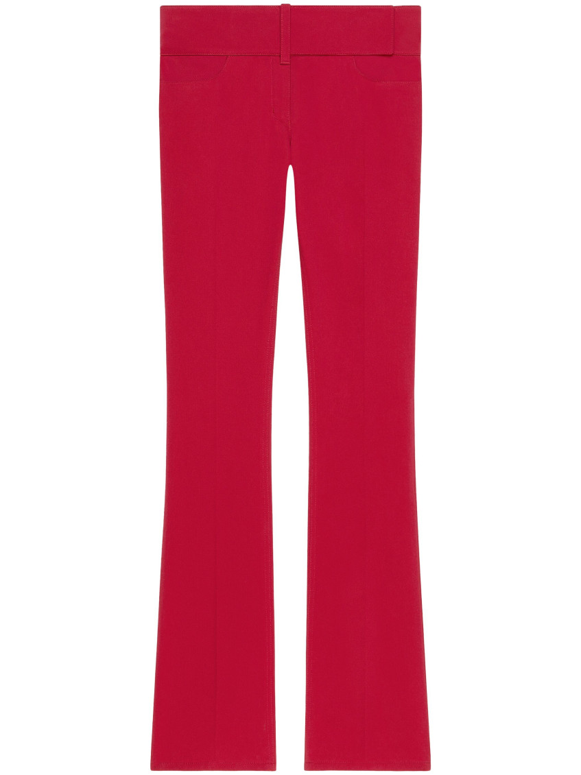 Courrèges Trousers Flared Leg Belted Waist In Red