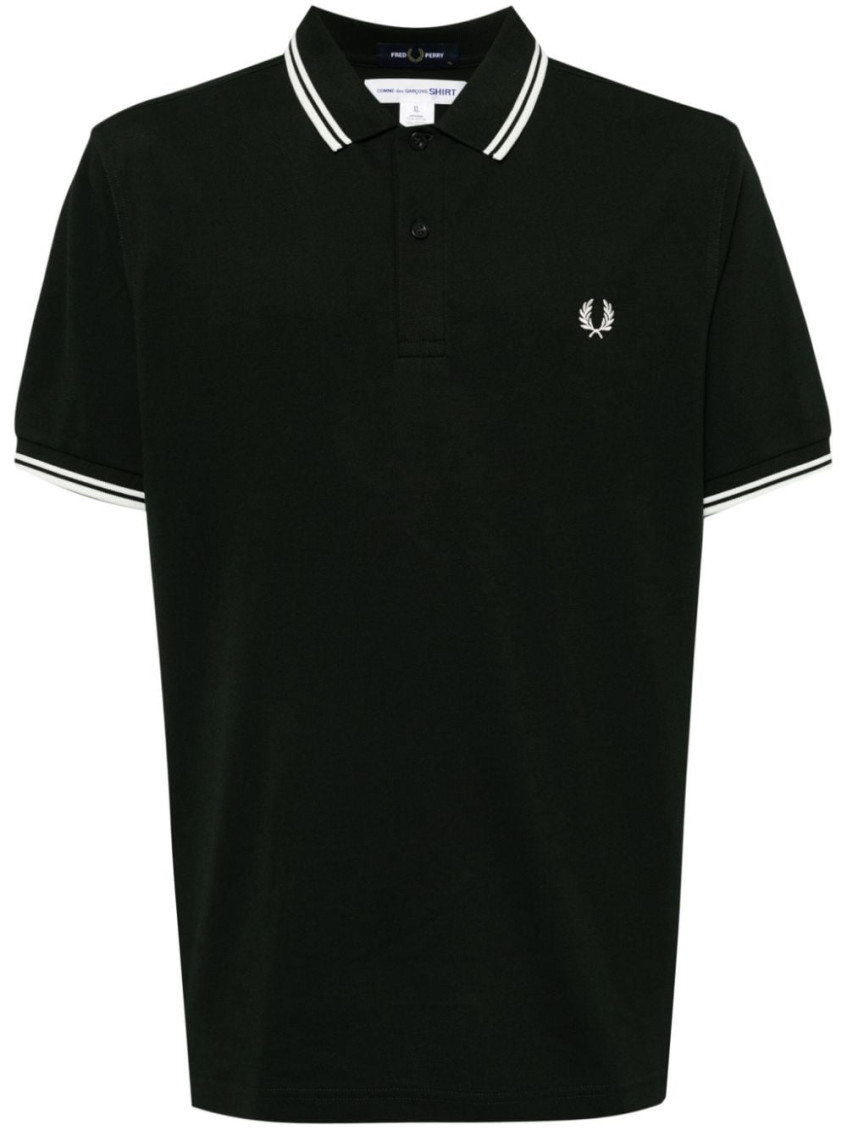 Comme Des Garçons Fred Perry Strong Will Polo Shirt In Green