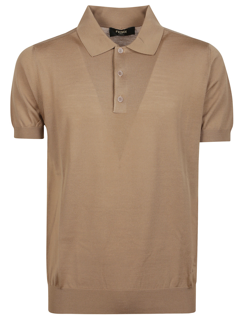 Fendi Wool Polo In Brown