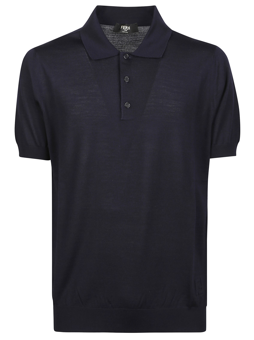 Fendi Polo Polo In Lana Blu In Blue
