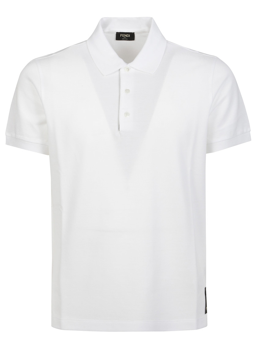Fendi White Cotton Polo Shirt In White