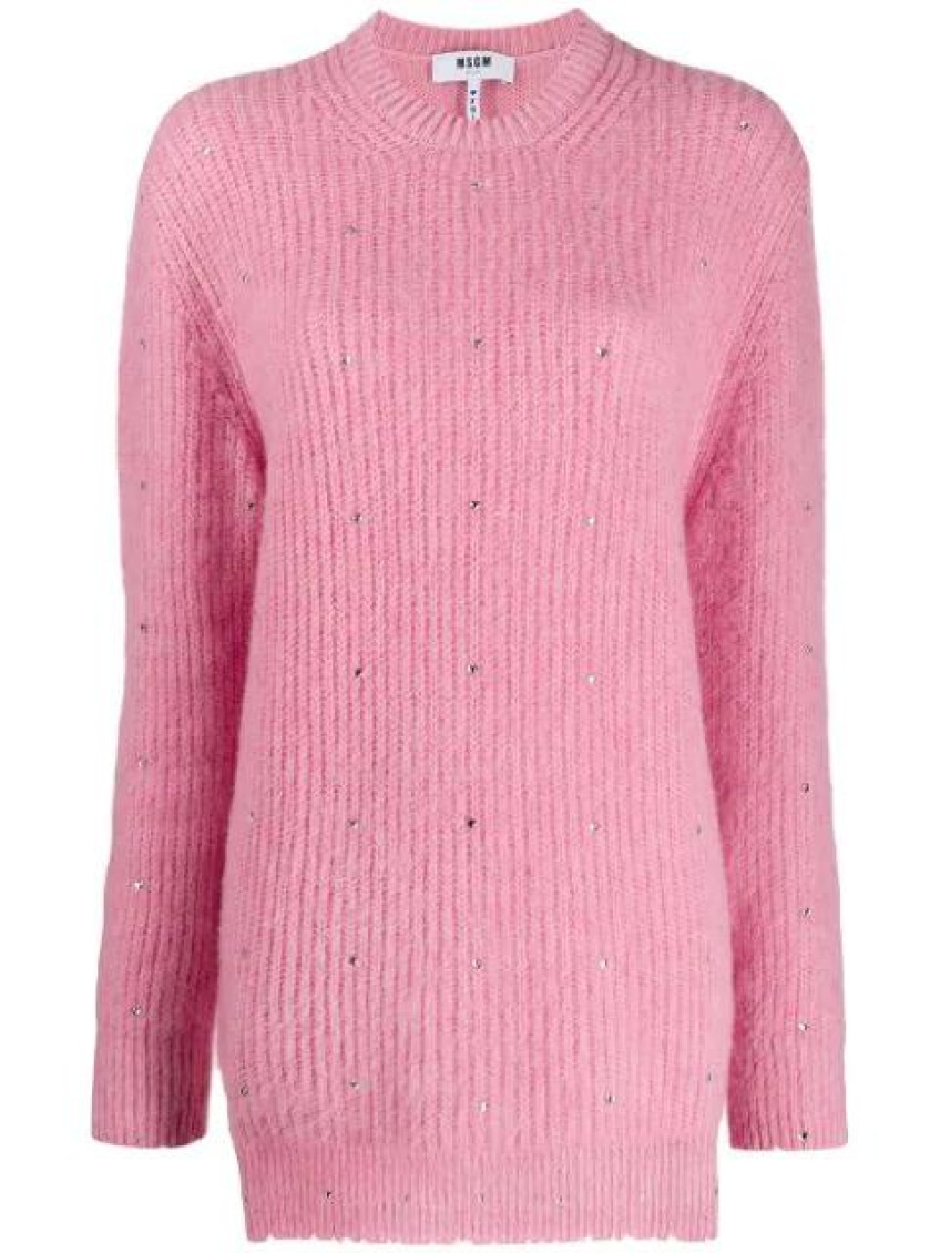 Msgm Crew Neck Sweater In Pink