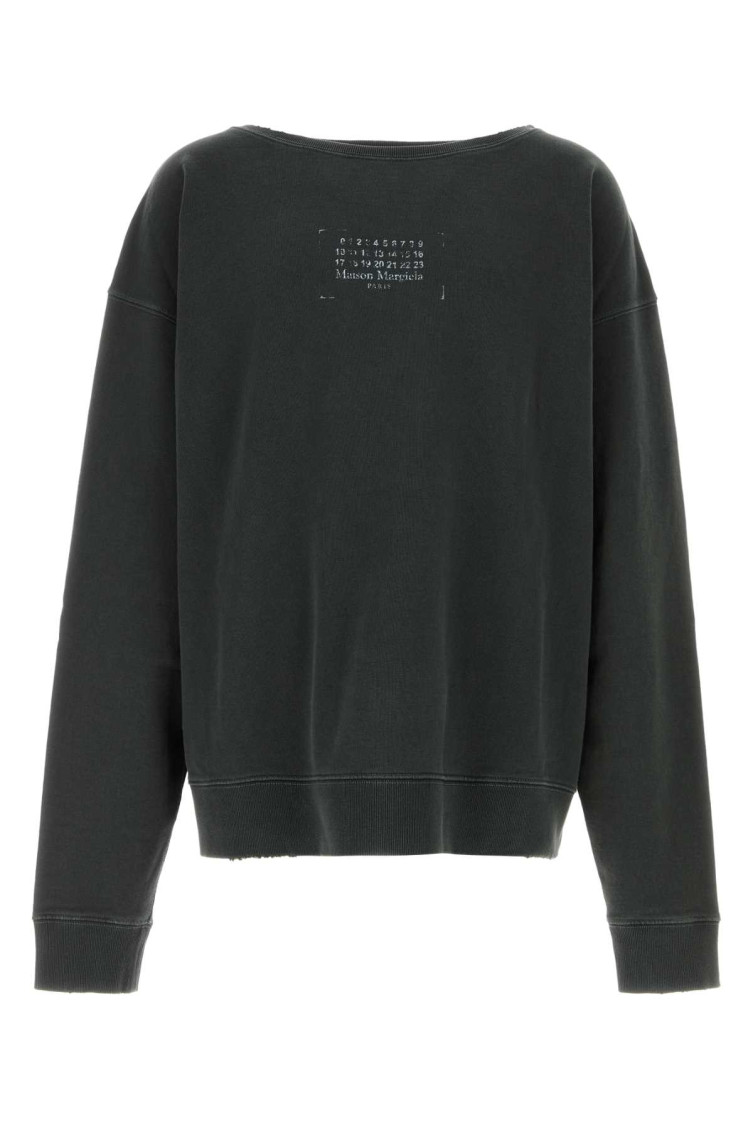 Maison Margiela Men's Charcoal Cotton Sweatshirt In Grey