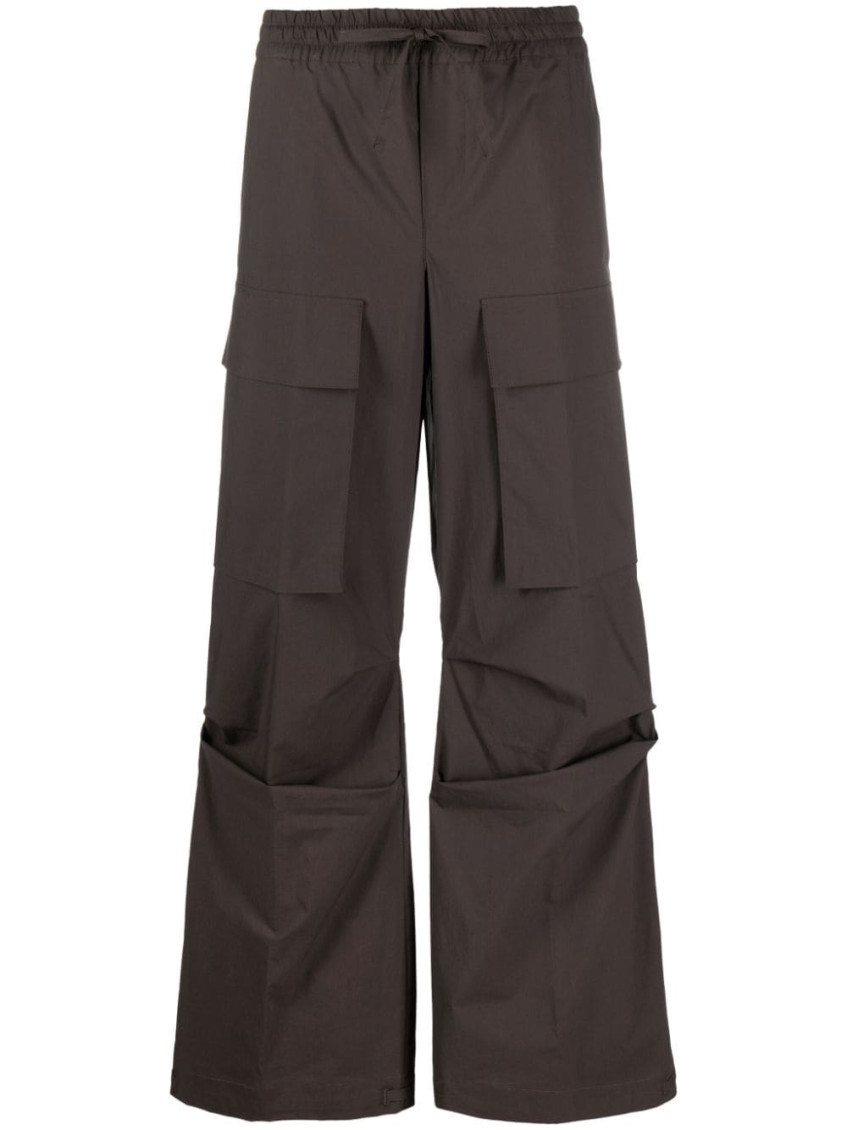 P.a.r.o.s.h Straight-leg Cargo Trousers In Dark Brown