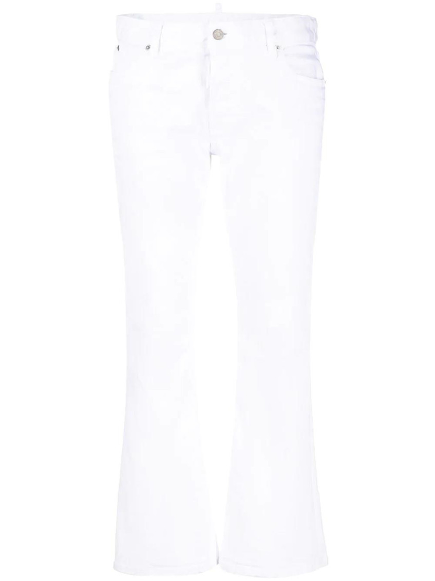 Dsquared2 Bootcut Cropped Trousers In White