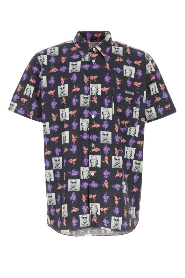 Comme Des Garçons Short-sleeved Shirt With Andy Warhol Print In Multicolor