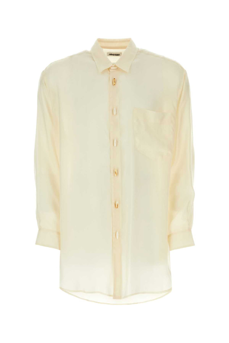 Magliano Viscose Shirt Pocket Collar Sleeves Fabric In Off White