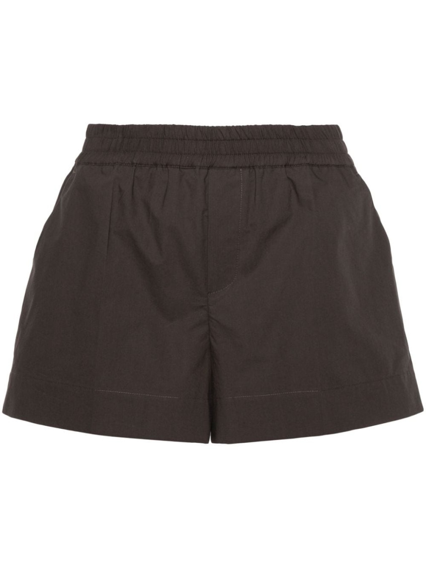 P.a.r.o.s.h Elasticated-waist Poplin Shorts In Dark Brown