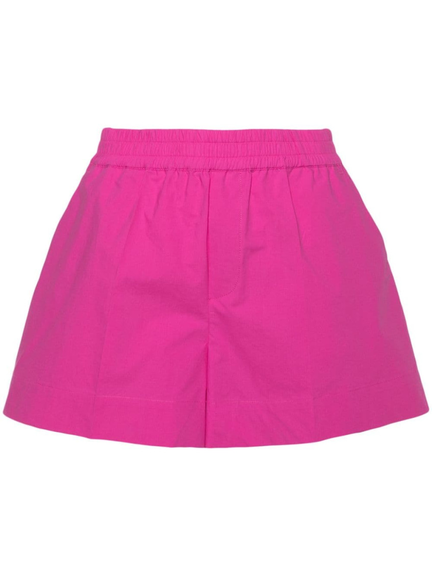 P.a.r.o.s.h Elasticated Waist Poplin Shorts In Fuchsia