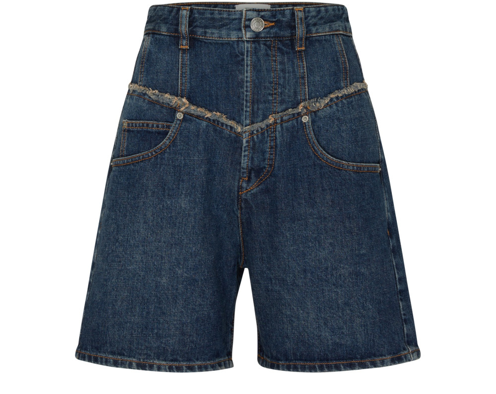 Isabel Marant Denim Shorts Contrast Stitching In Denim