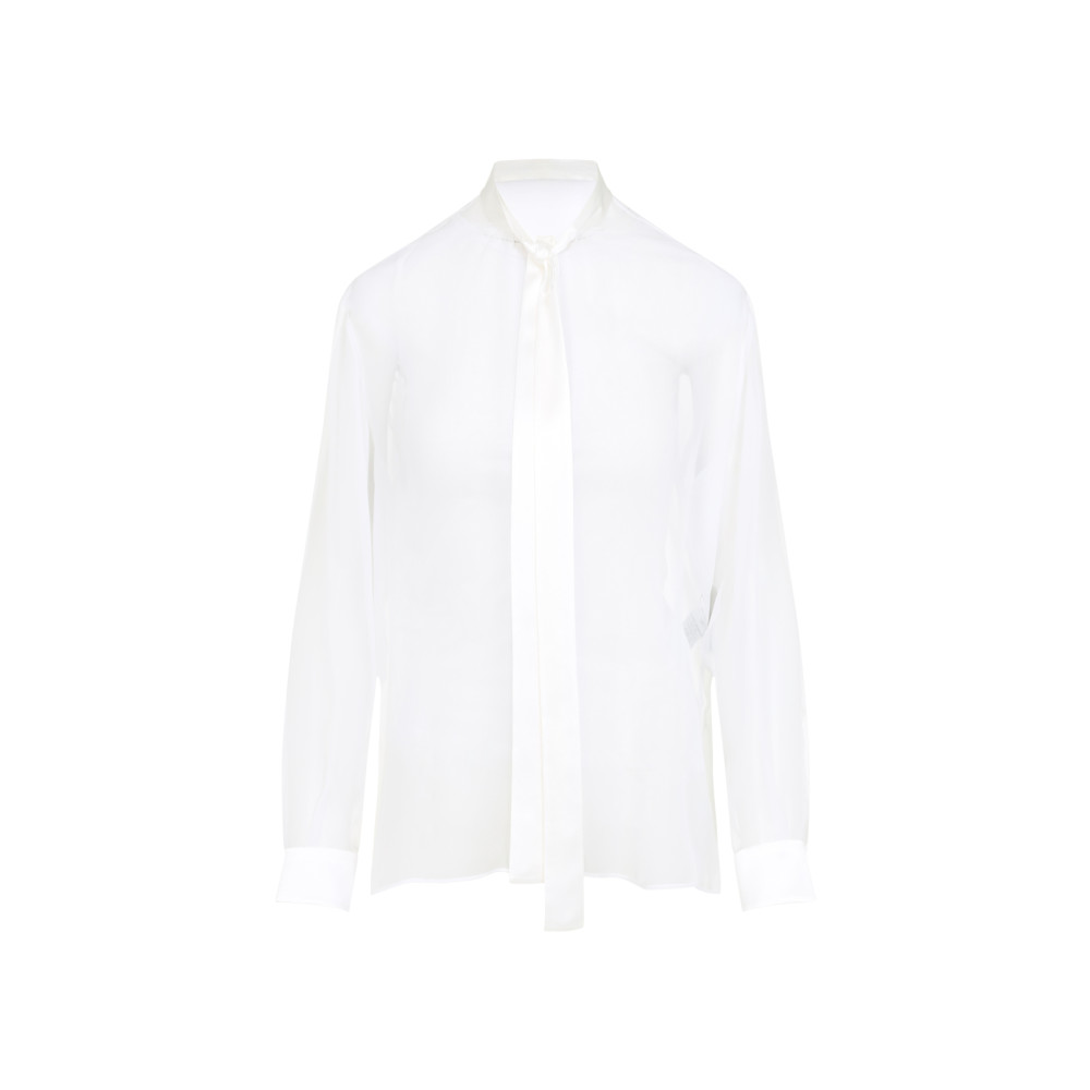 Dolce & Gabbana White Silk Chiffon Shirt In White