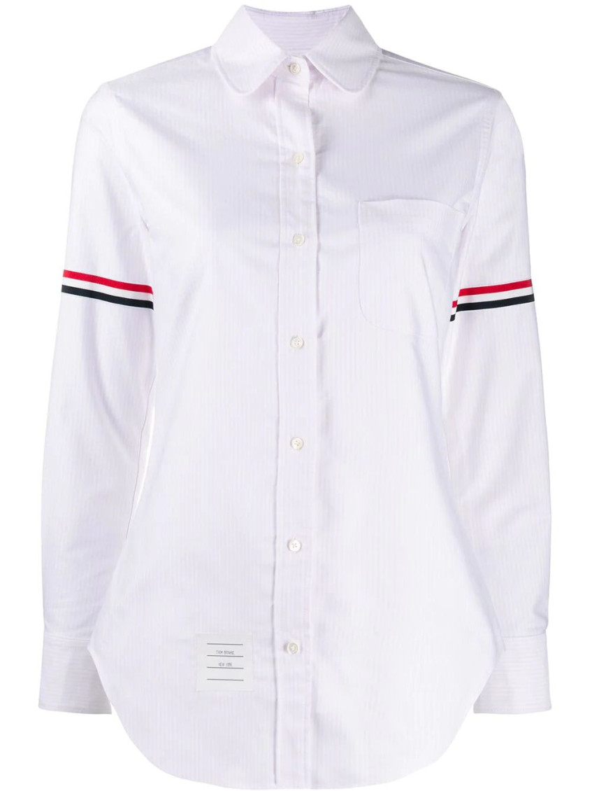Thom Browne Grosgrain Armband Oxford Shirt In Light Pink