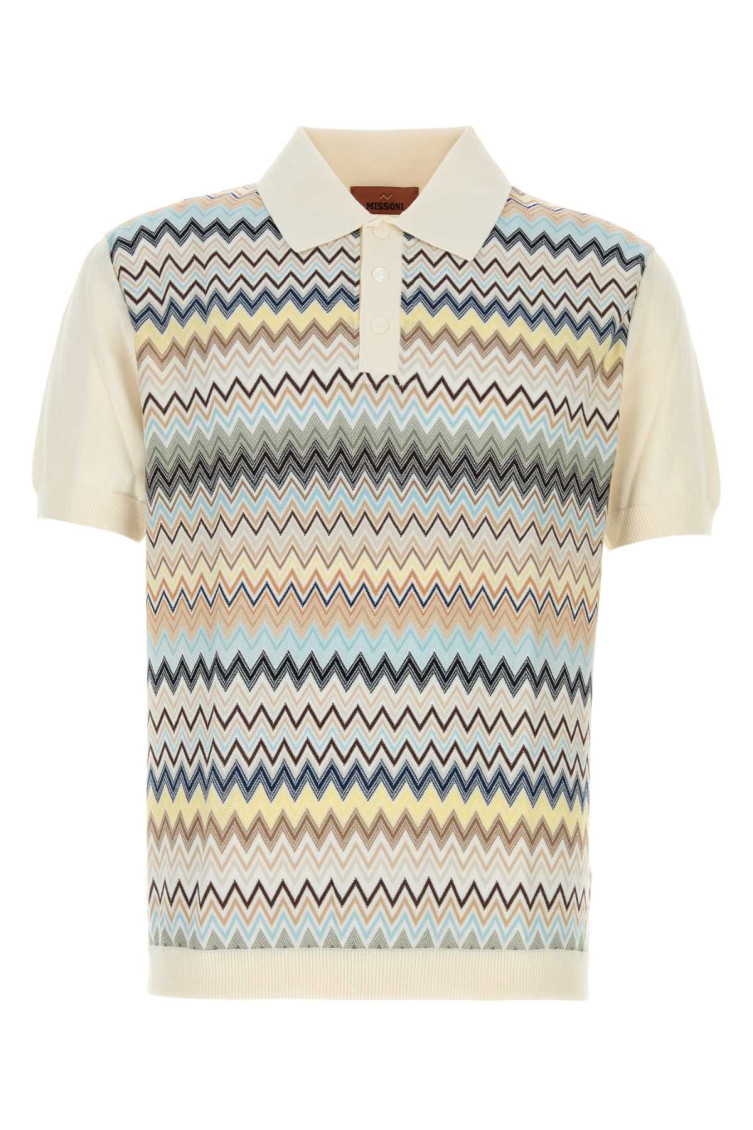 Missoni Ivory Cotton Polo Shirt In White