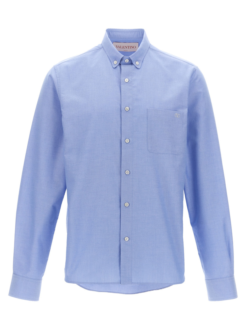 Valentino Camicia Maniche Lunghe Celeste In Blue