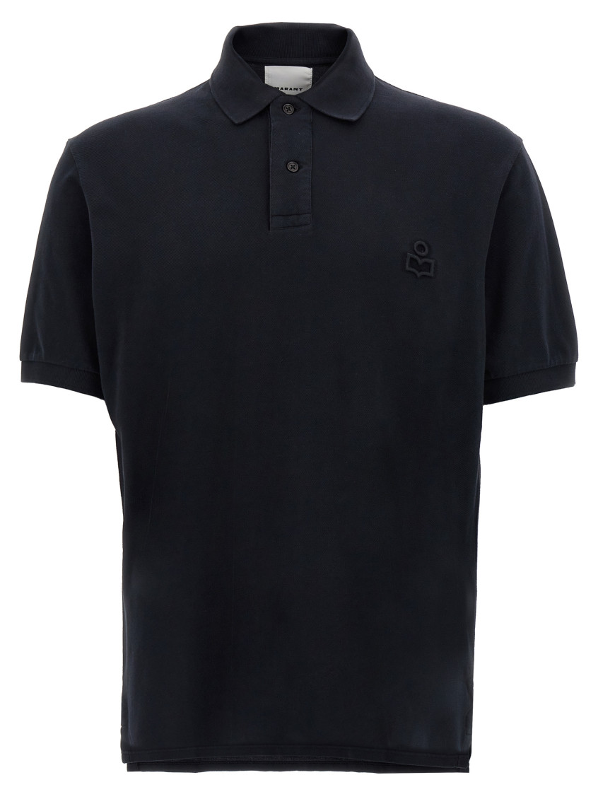 Isabel Marant Afko Logo Embroidered Polo Shirt In Blue