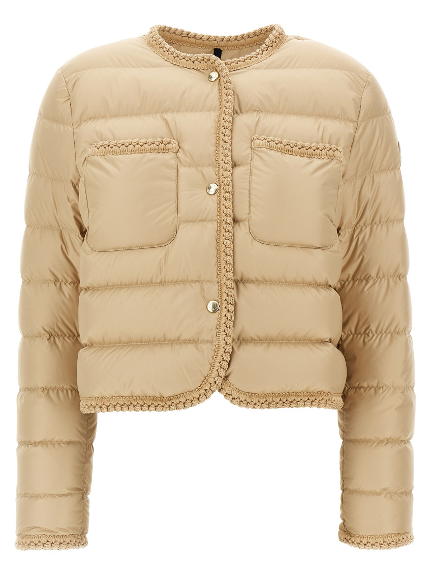 Moncler Gencay Snap Button Fastening Down Jacket In Beige