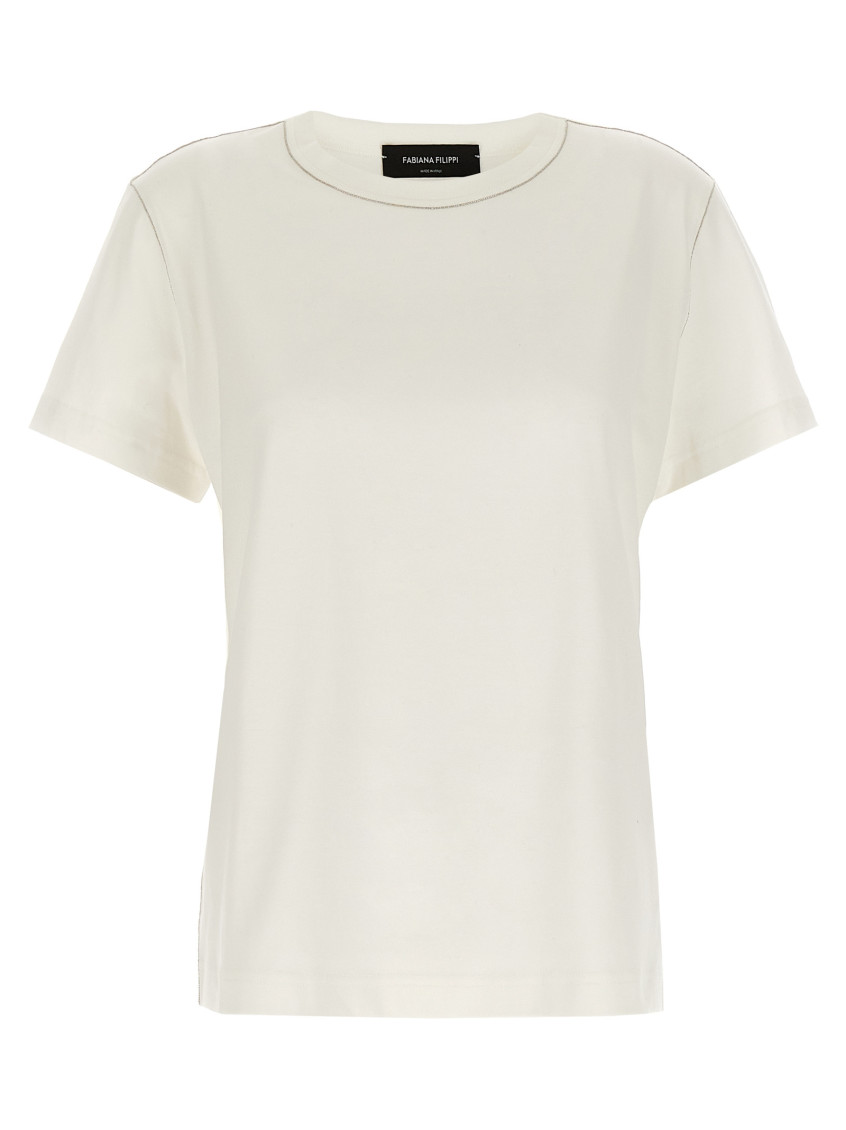 Shop Fabiana Filippi White Filo Diamante T-shirt