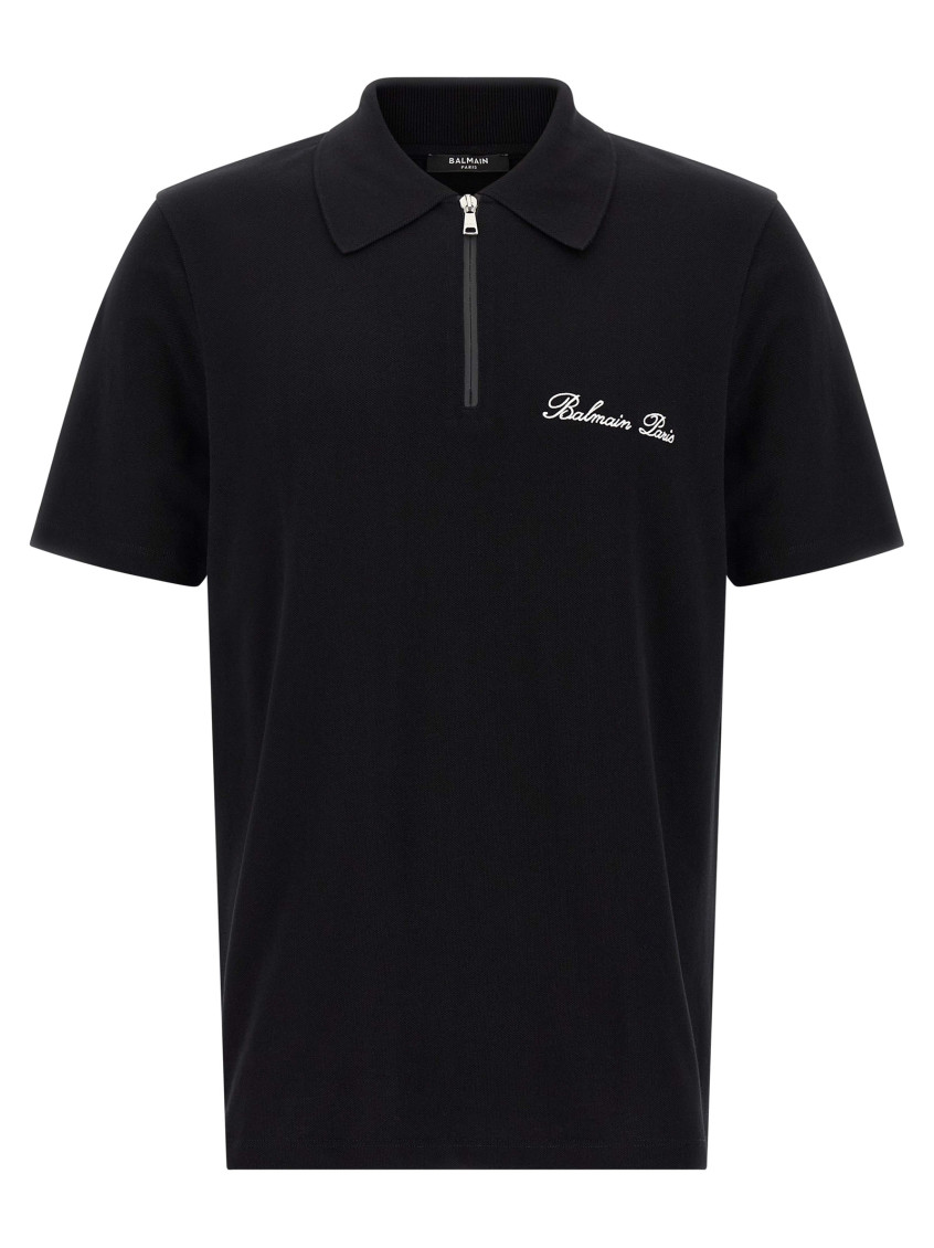 Balmain Signature Black Cotton T-shirt In Black
