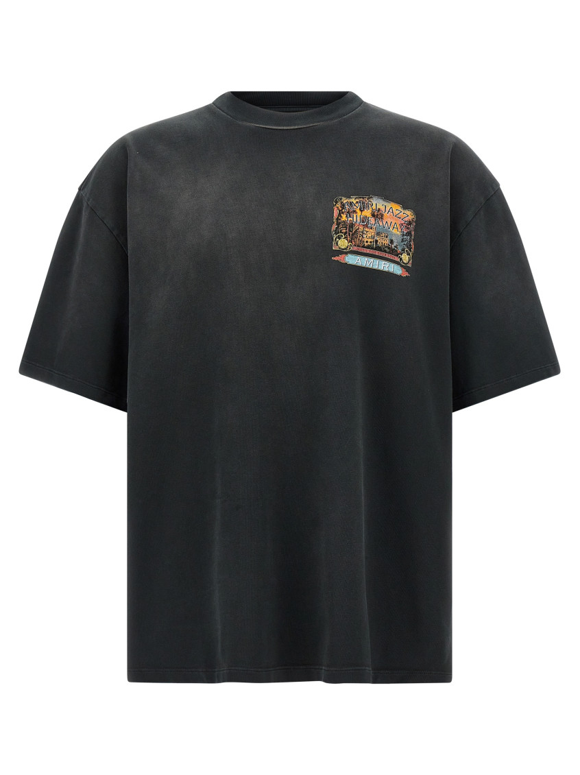 Amiri Jazz Hideaway Logo-print Cotton T-shirt In Black