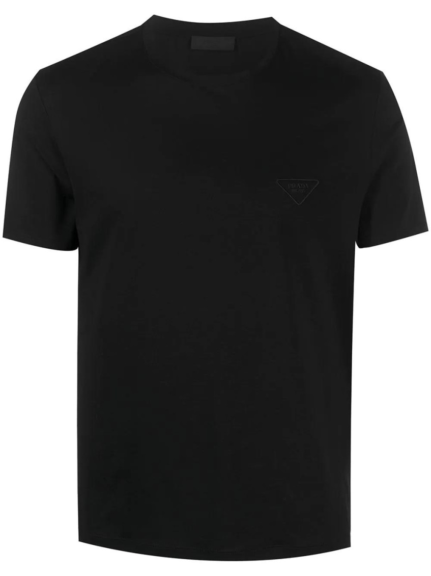 Prada Black Tonal Logo T-shirt In Black