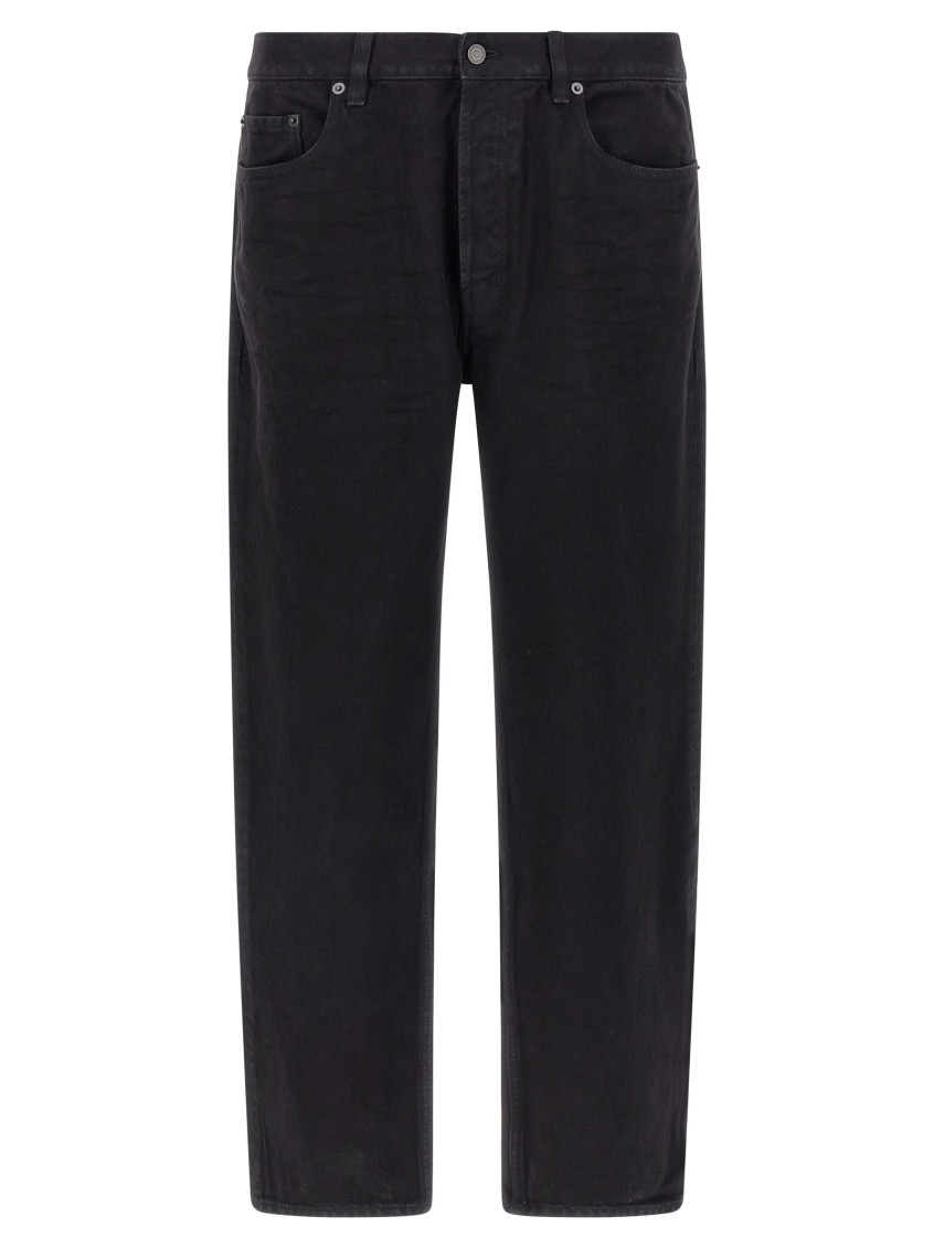 Saint Laurent Mick Long Straight-leg Jeans In Black