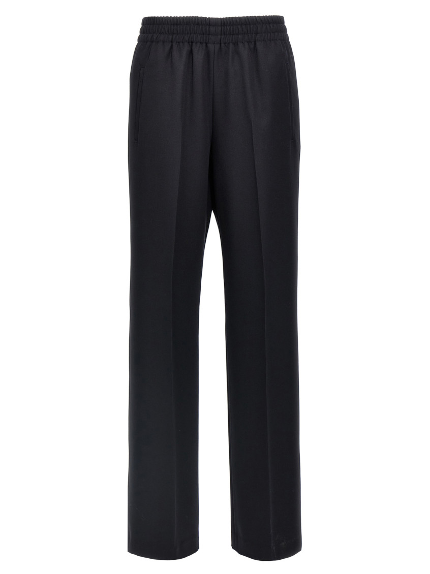 Golden Goose Elastic Waistband Straight Leg Trousers In Blue