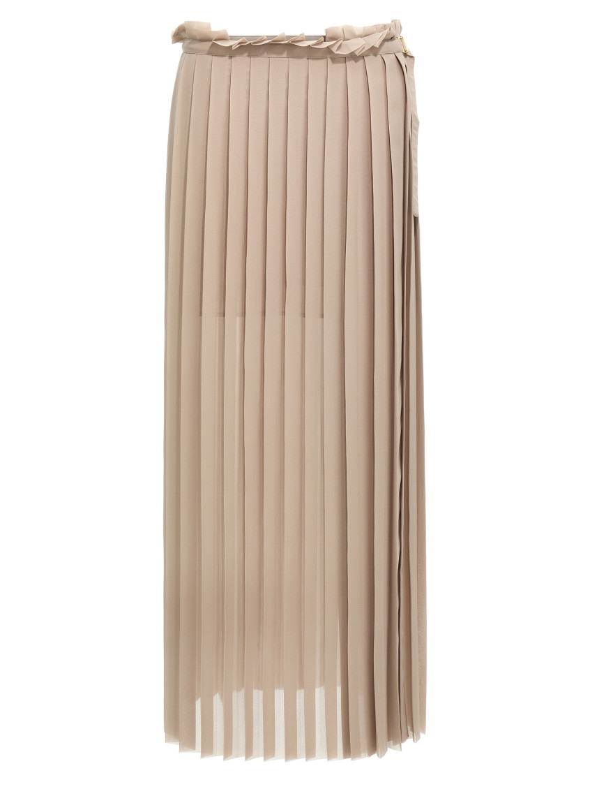 Ami Alexandre Mattiussi Ami Paris 'pleated' Skirt In Beige