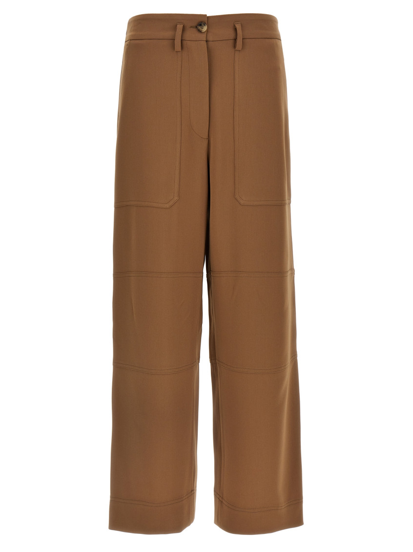 Alberto Biani Work Straight Trousers In Brown