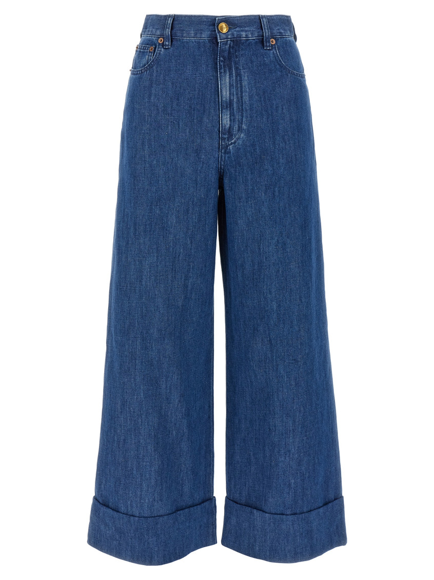 Valentino Garavani High-waisted Denim Jeans In Blue