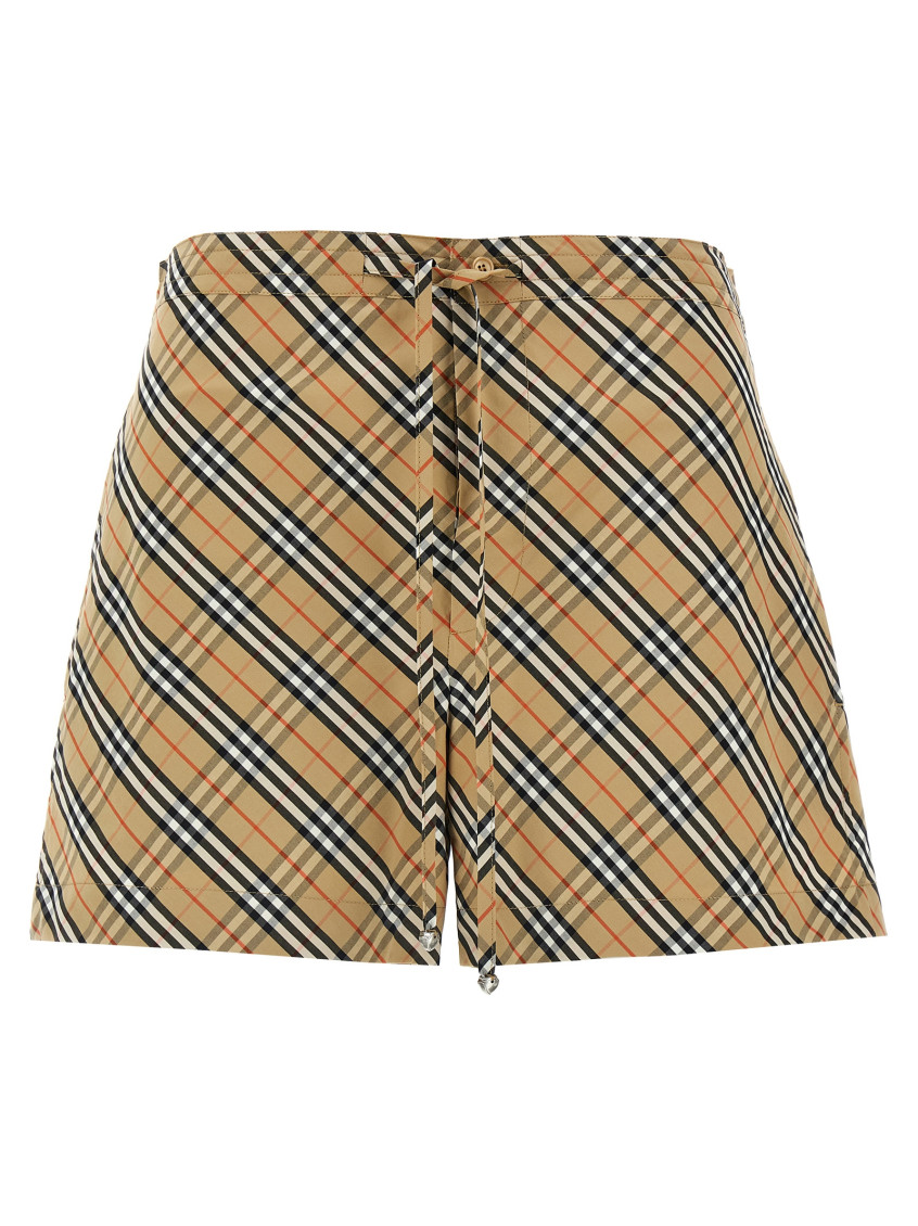 Shop Burberry Multicolor Check Shorts