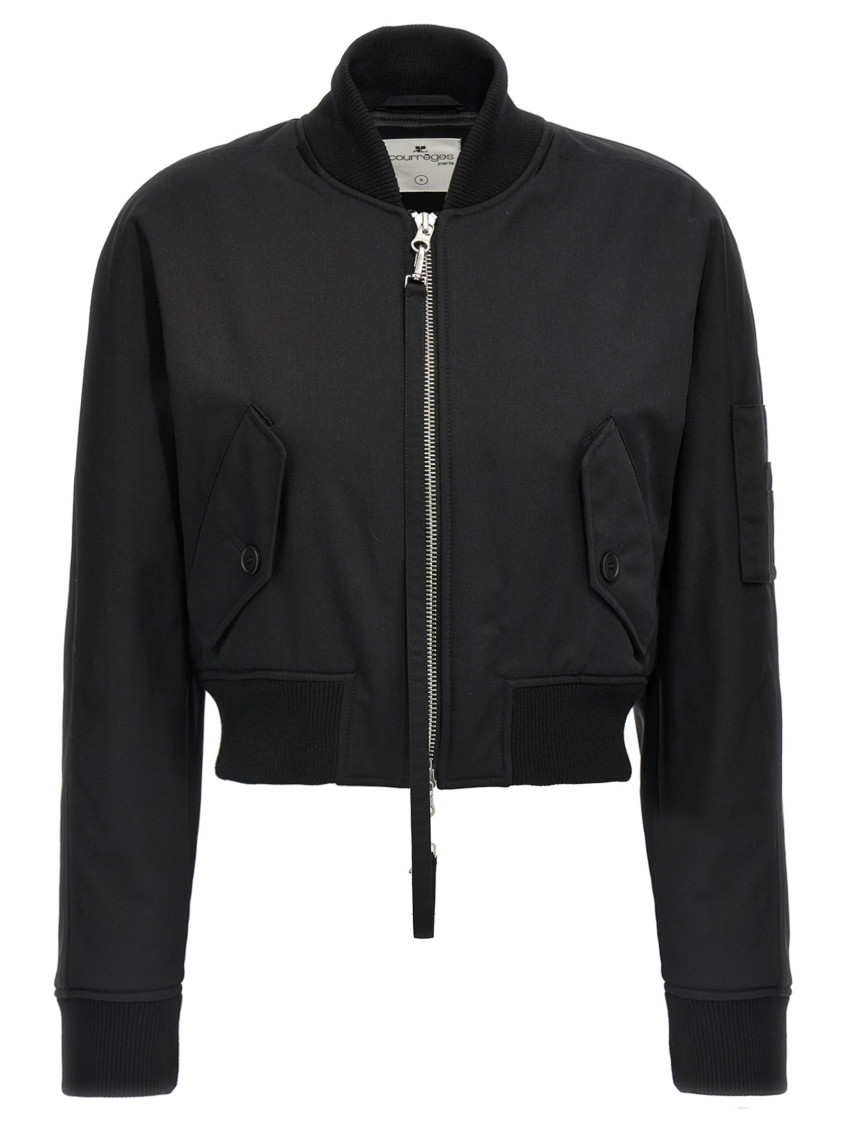 Courrèges Scuba Bomber Jacket Casual Jackets And Parka Black In Black