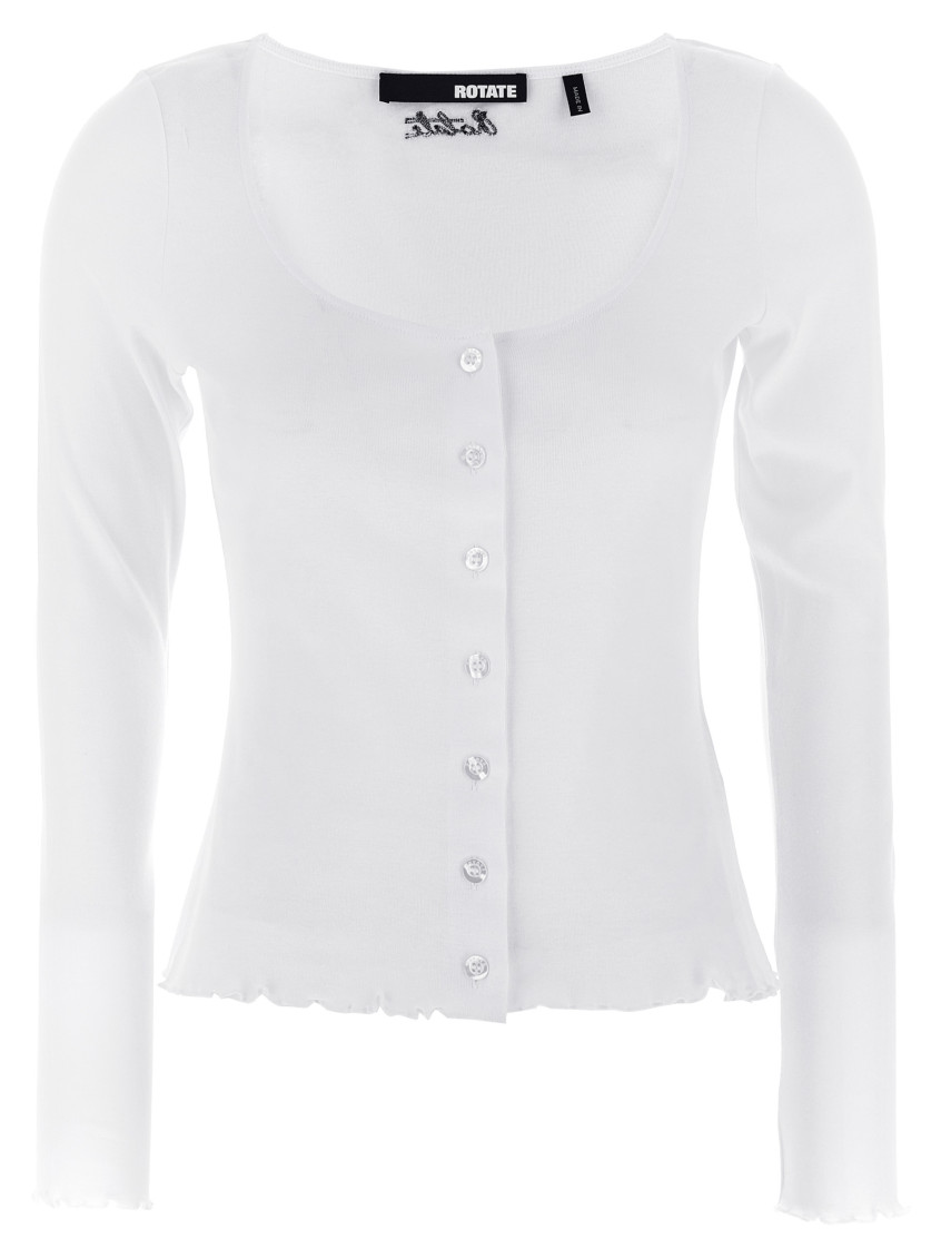 Rotate Birger Christensen Buttoned Ls Tops In White