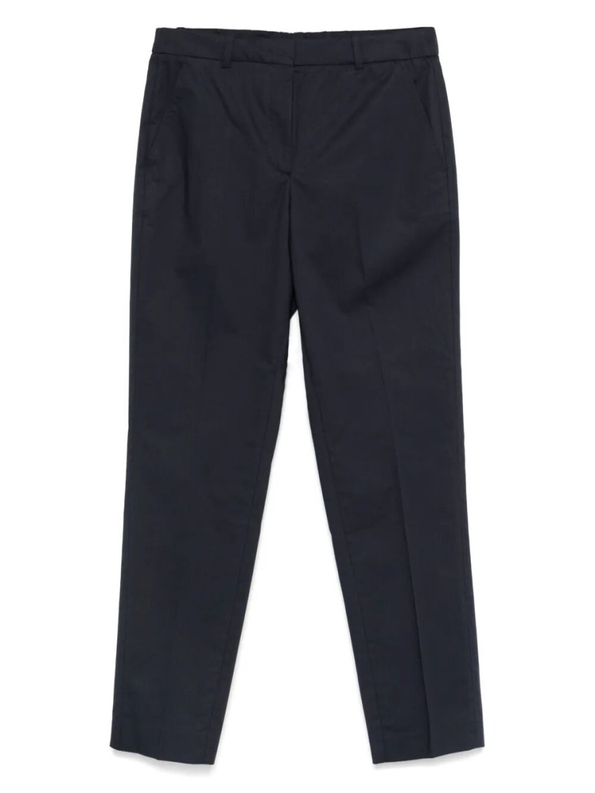 Incotex Trousers With Back Pockets And Belt Loops In Navy Blue