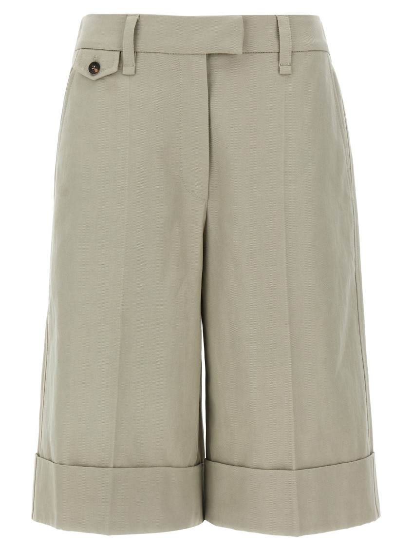 Brunello Cucinelli Bermuda Shorts With Monile Detail In Beige