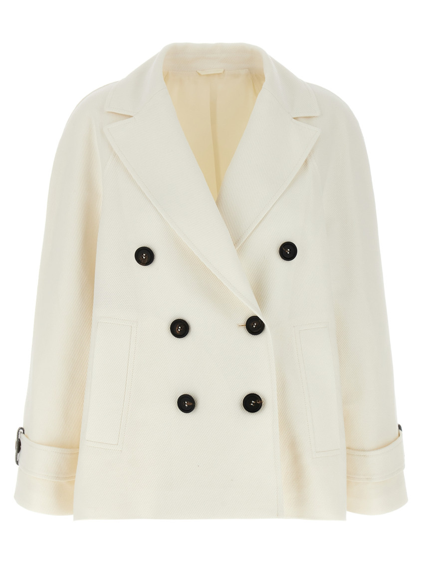 Brunello Cucinelli Double-breasted Blazer Blazer And Suits White In White