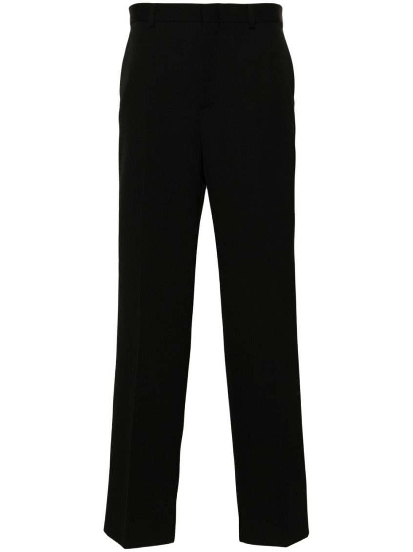 Gucci Wool Blend Twill Bush Trousers In Black