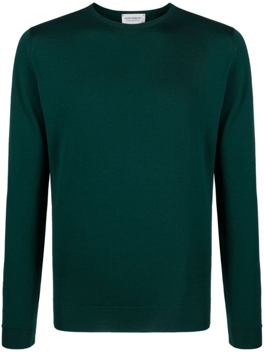 John Smedley Dark Green Wool Jumper In Dark Green