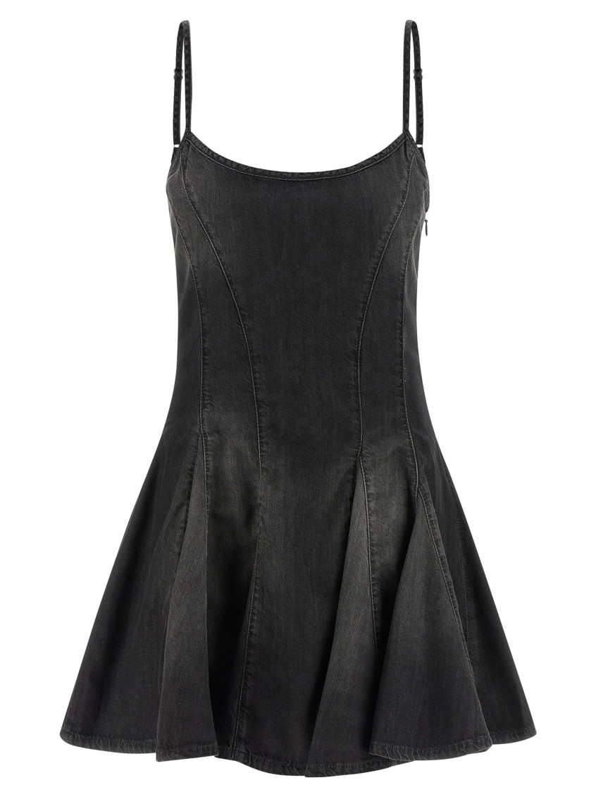 Diesel Black Scoop Neck Logo Mini Dress for Women Online USA at Darveys.com