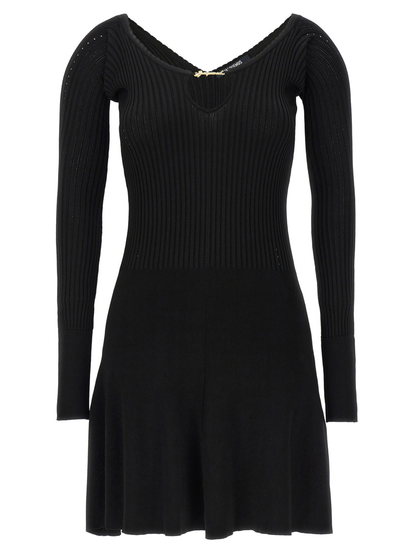 Shop Jacquemus Black La Mini Robe Pral Dress