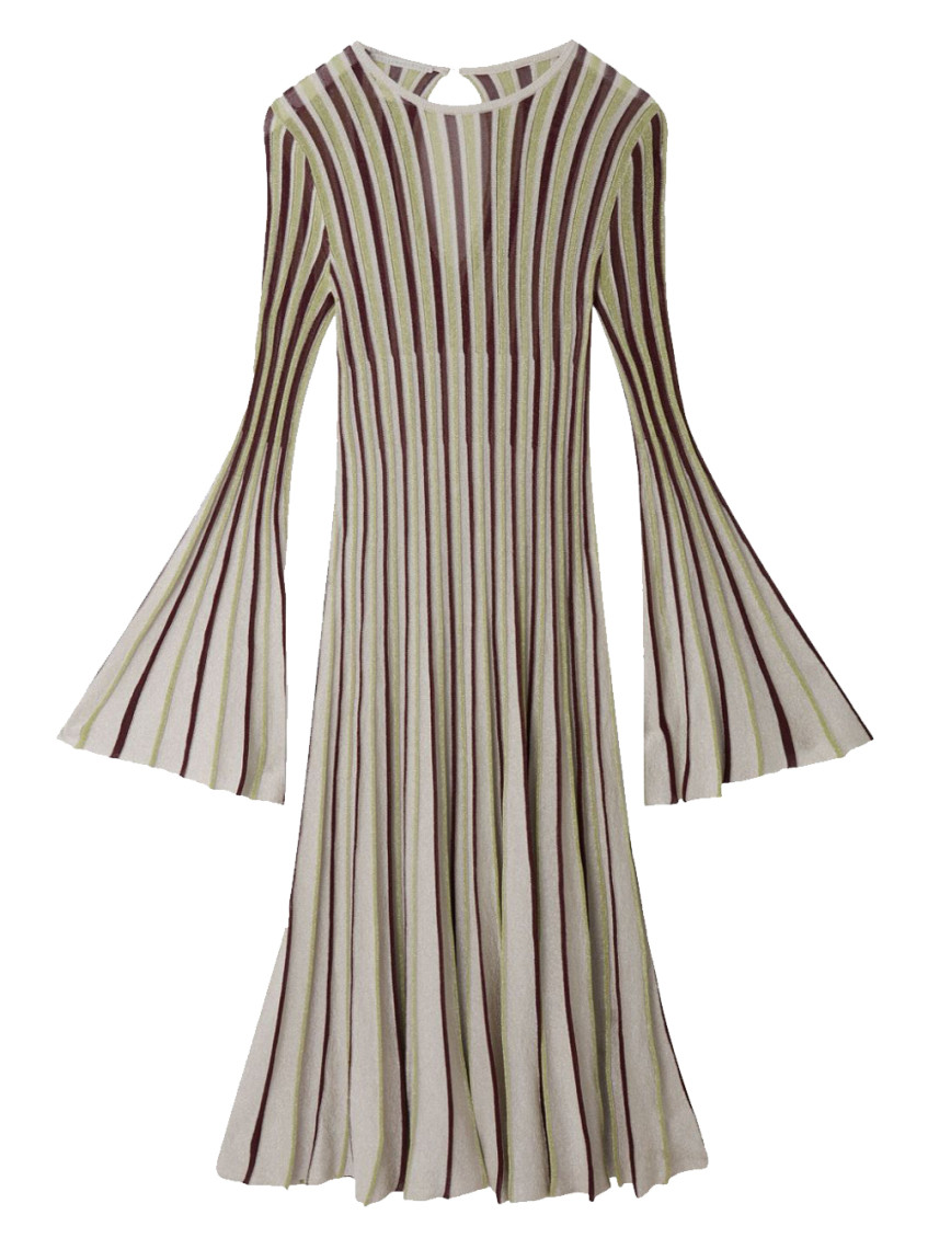 Stella Mccartney Lurex-detail Striped Maxi Dress In Multicolor