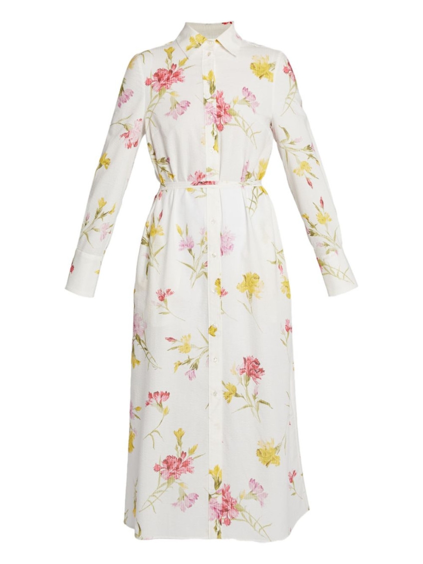 ERDEM WHITE LINEN DRESS