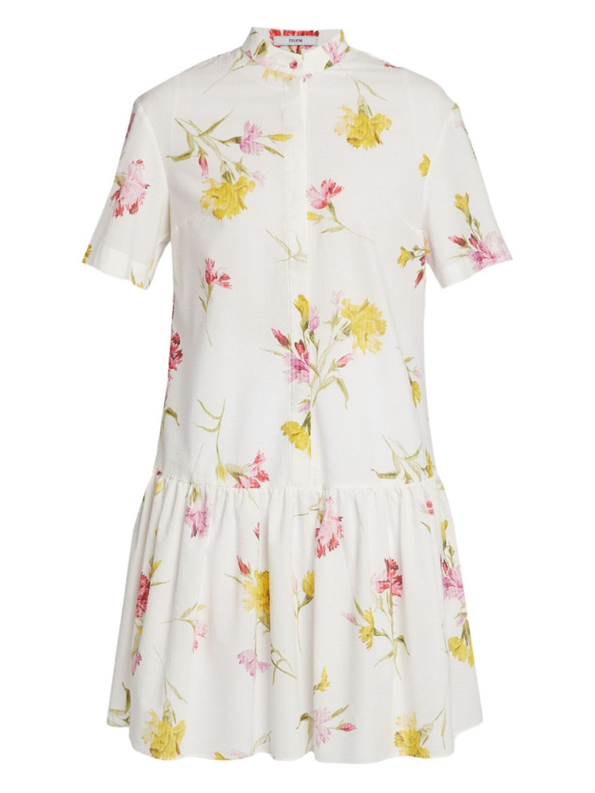 ERDEM WHITE LINEN DRESS 